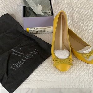 Vera Wang yellow leather ballet flats